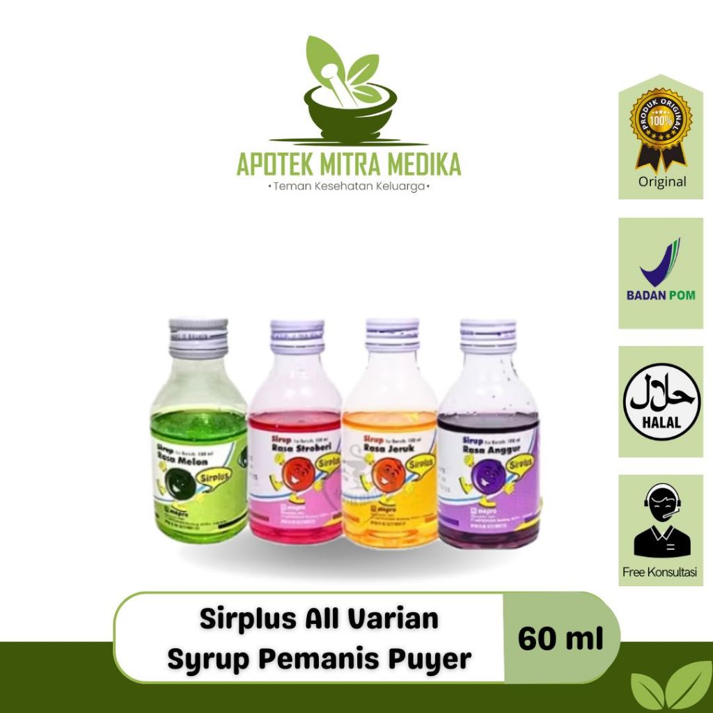 Jual Sirplus Sirup Rasa JerukIStrawberryIAnggurIMelon 100 ml | Shopee ...
