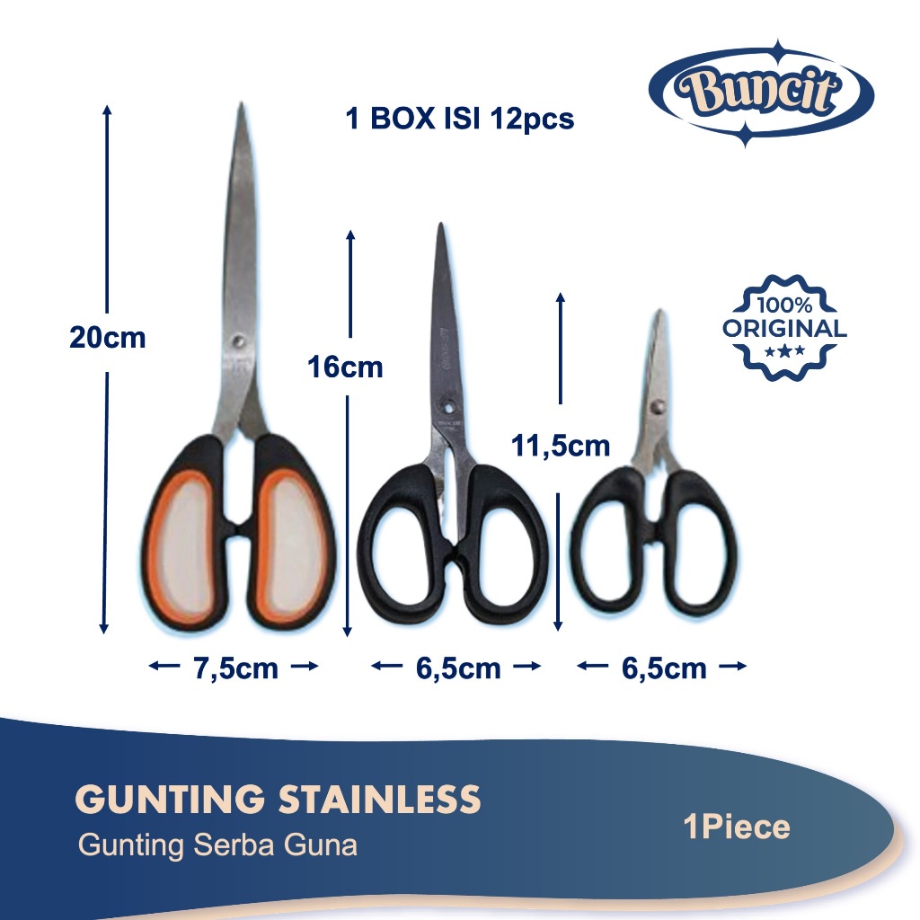 Jual Gunting Stainless Tajam Kecil Sedang Besar | Gunting Kertas ...