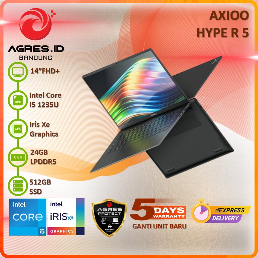 Jual AXIOO HYPE-R 5 I5 1235U 24GB 512GB 14