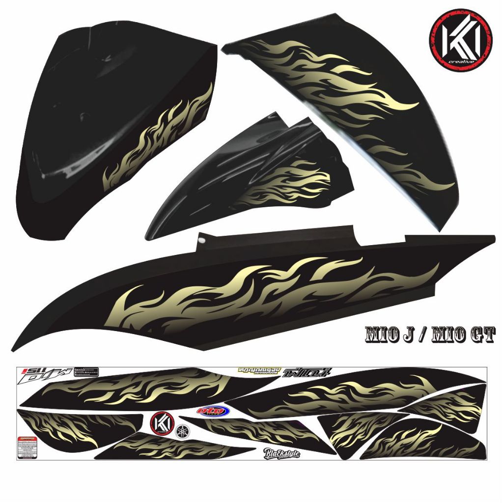 Jual STICKER STRIPING NEW LIST API SIMPEL VARIASI MOTOR MIO J/ MIO GT ...