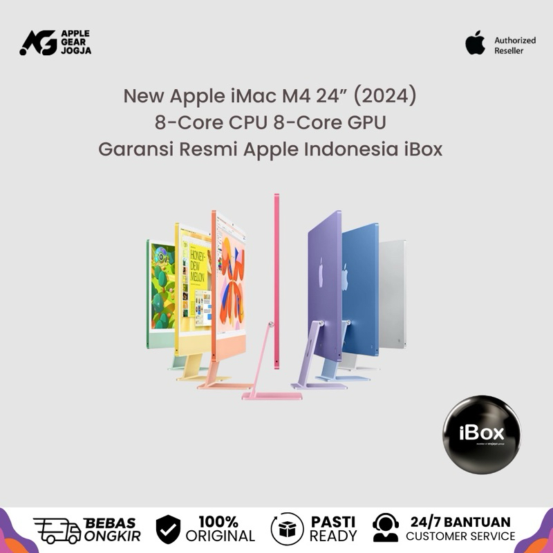 Jual (iBox) Apple iMac New M4 24” Inch 8-Core CPU 8-Core GPU 16GB 256GB ...