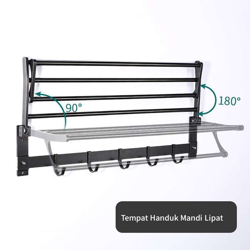 Jual Lipat Rak 40-60CM Baja Tahan Karat Handuk Stainless Dinding Kamar ...