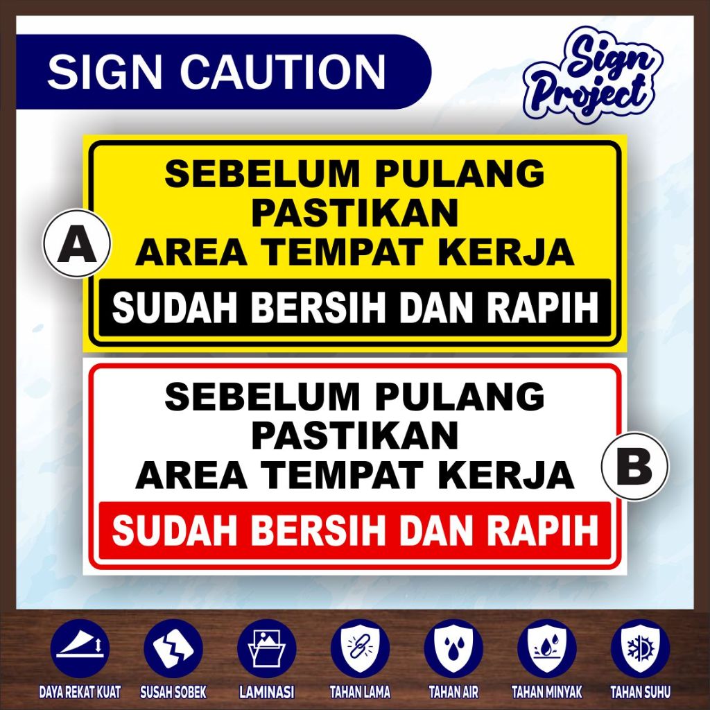 Jual Stiker Rapikan Tempat Kerja Sebelum Pulang/Stiker Sebelum Pulang ...