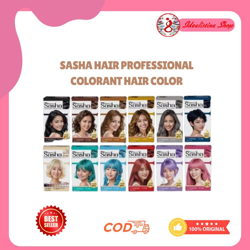Jual Sasha Hair Professional Colorant Hair Color / Bleaching Box | Hair ...