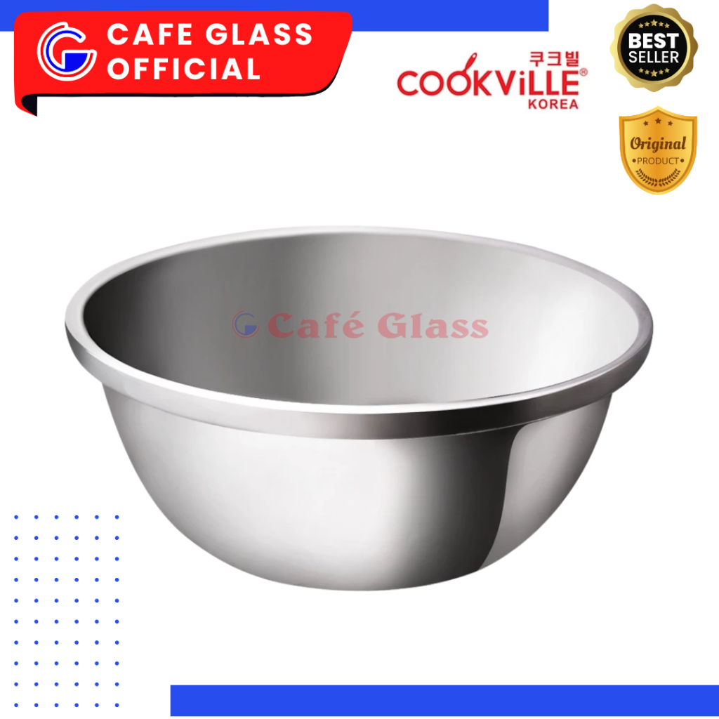 Baskom Adonan Stainless Tebal 18Cm - Mixing Bowl Cookville - Aduk Tepung, Dapur, Baking