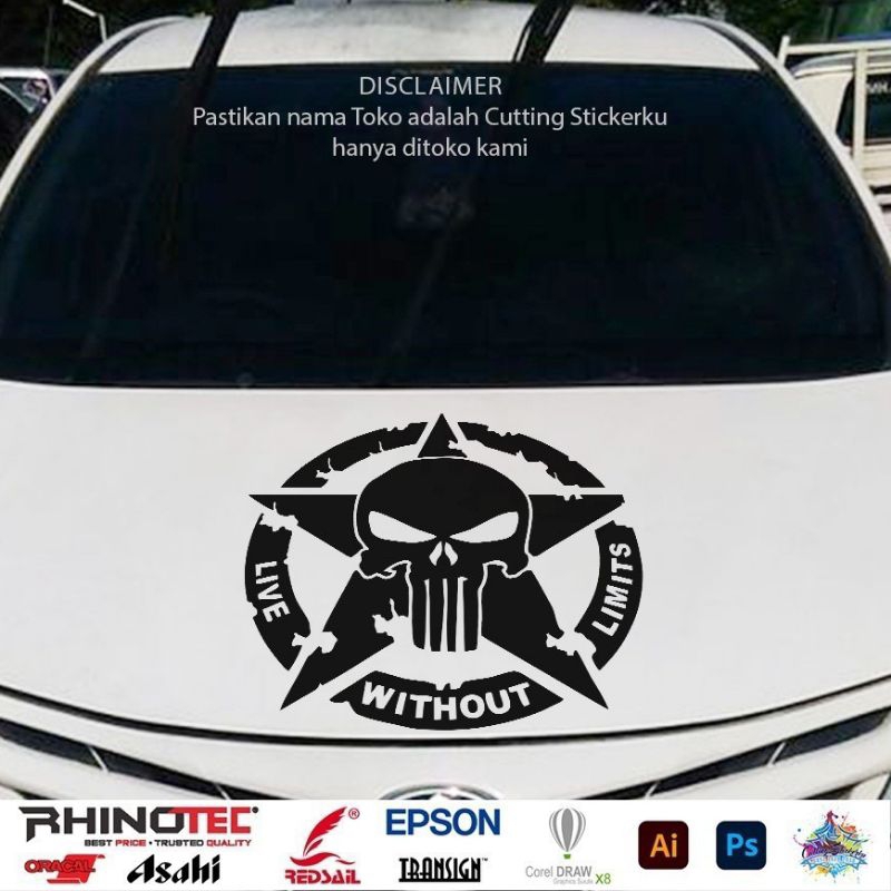 Jual Sticker kap mobil tengkorak terbaru keren sticker kap mobil live ...