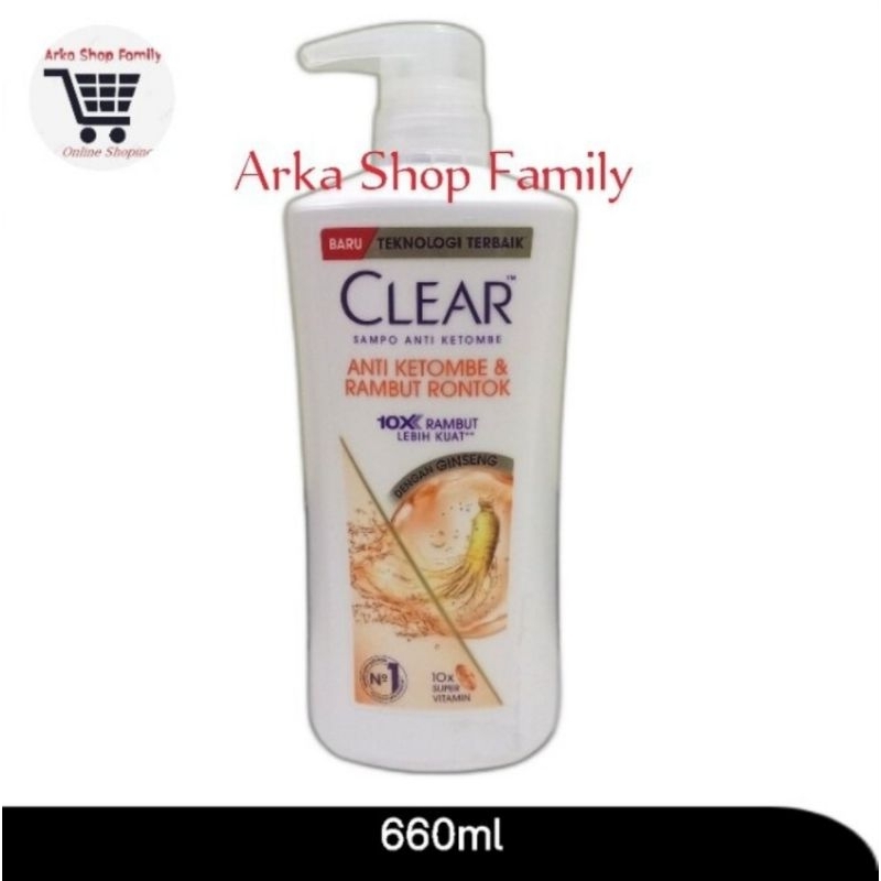 Jual CLEAR Shampoo Anti Ketombe & Rambut Rontok 660ml Dengan Gingseng ...