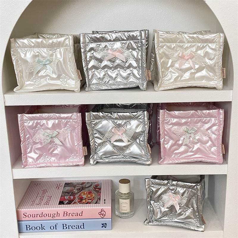Jual PINKY ROW -Puffy Organizer HELSEY Metallic Skin Care Organizer ...
