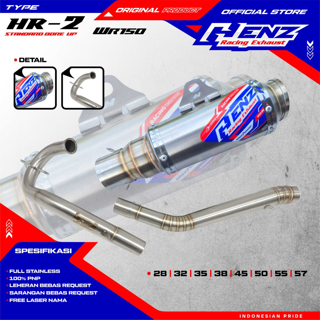 Jual Knalpot HR-2 WR Hen-z Racing Exhaust | Shopee Indonesia