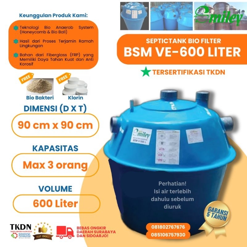 Jual SEPTIC TANK BIO FILTER 600L (Kapasitas max 3 orang) | Shopee Indonesia
