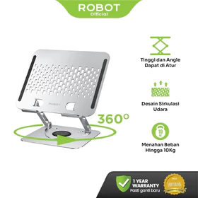 ROBOT RT LS06S Stand Holder Laptop Aluminium Alloy Rotatable 360° Liftable Foldable Garansi