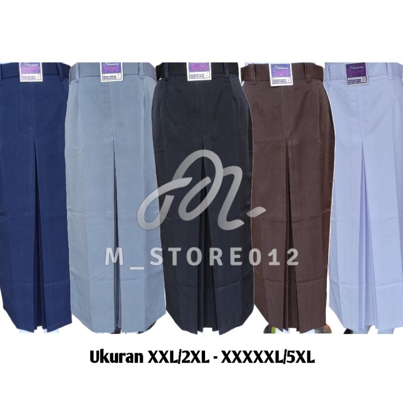 Jual Rok SPAN BELAH TENGAH SIZE JUMBO Rempel Depan Sekolah Kerja Putih ...