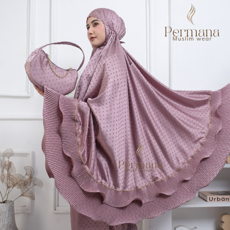PERMANA - Mukena Dewasa Rempel Mewah  2in1 Premium Silk Uragiri KIARA Series  Rempel Nyaman