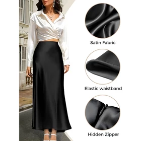 Dilla Rok Satin Skirt Series Premium Rok Satin Panjang Maxi Skirt Perempuan
