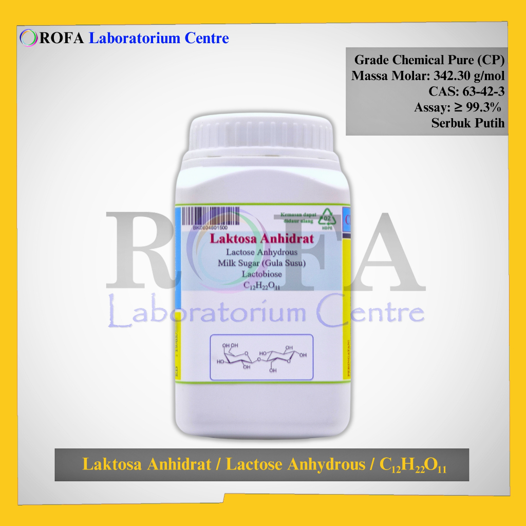 Jual ROFA Laktosa Anhidrat / Lactose Anhydrous / Milk Sugar / C12H22O11 ...