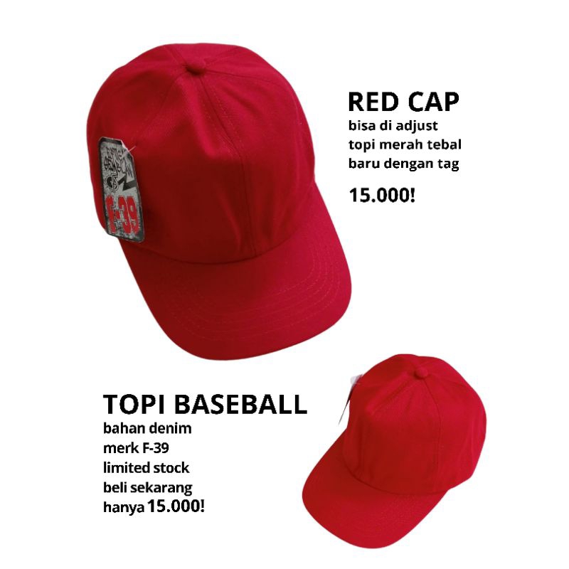 Jual Red Cap — Topi Baseball Merah | Shopee Indonesia