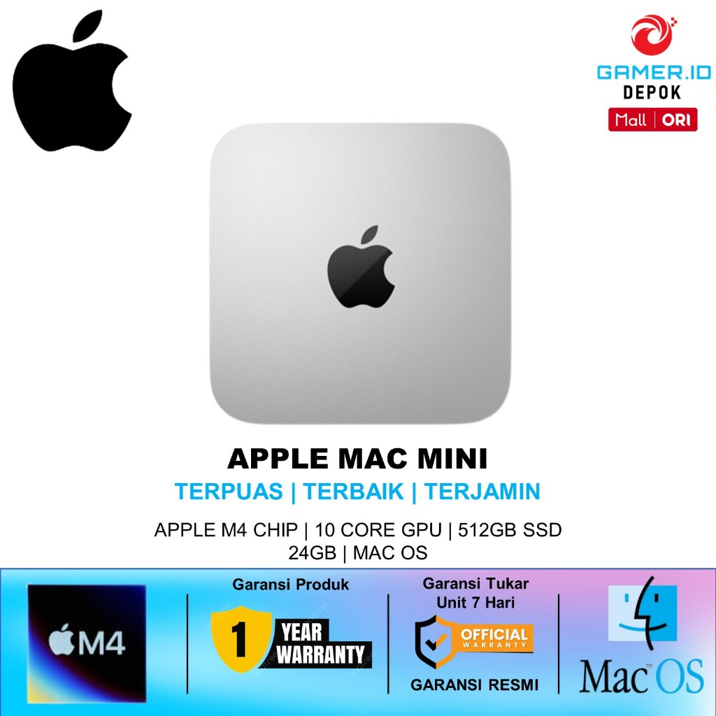 Jual READY MAC MINI M4 10 CORE GPU RAM 24GB SSD 512GB 10 CORE CPU ...
