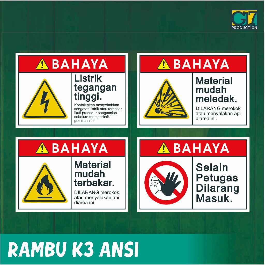 Jual Stiker Safety Sign Rambu K3 Ansi | Shopee Indonesia