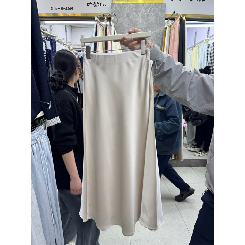 CN729 1701 ROK SATIN PLAIN MERMAID MAXI SKIRT XINGWANG