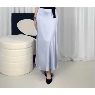 Arumi Silky Skirt. Rok Satin Premium. Maxi Skirt A Line. Rok Satin Premium