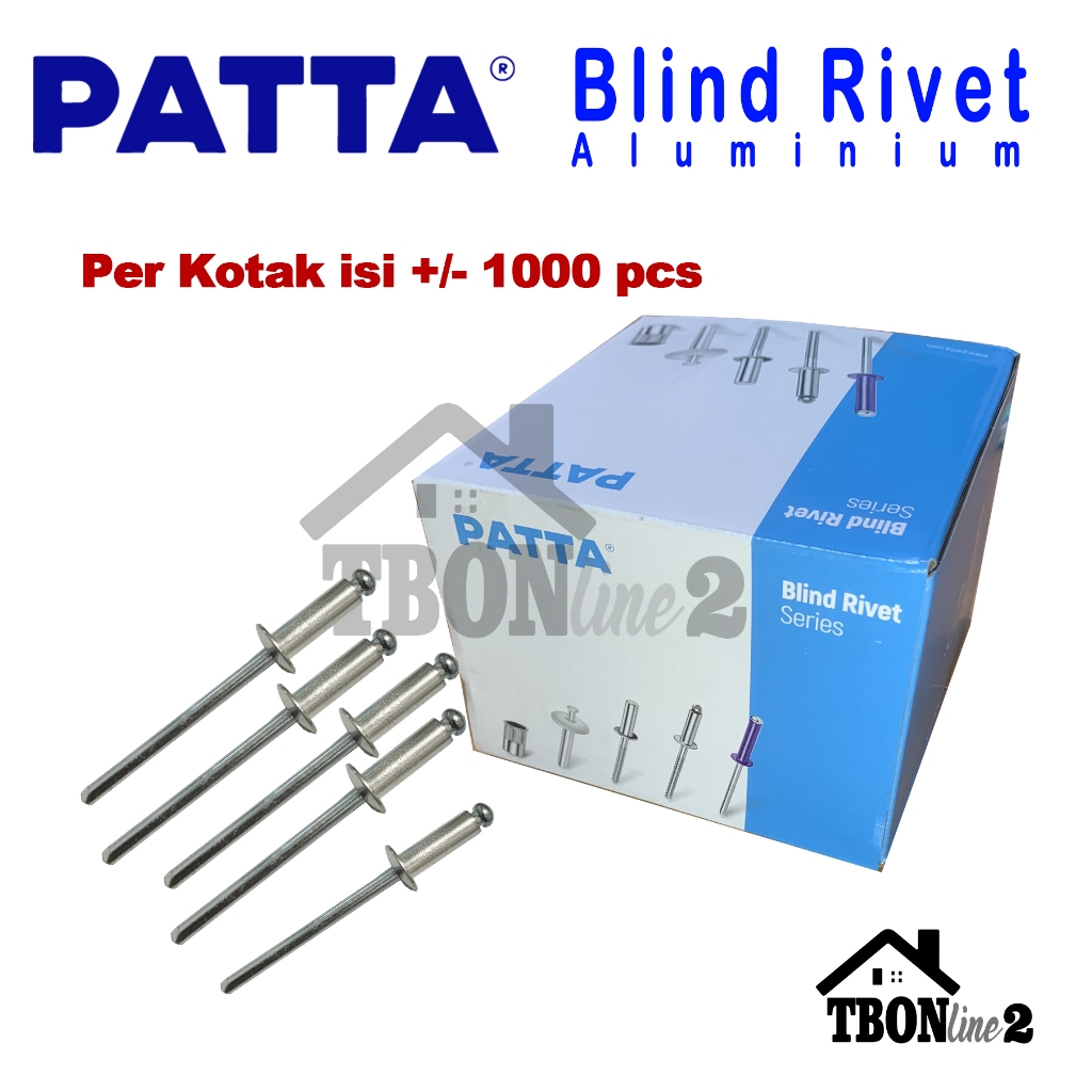 Jual Paku Rivet Blind Rivet Paku Keling Aluminium Merk PTA / PATTA ...