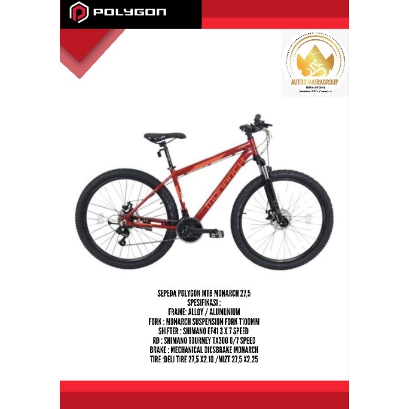 Jual Sepeda Polygon MTB Monarch 27,5 Ready Siap Kirim 100