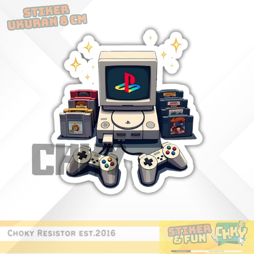 Jual Stiker Sticker Vinyl Laminasi Glosy PLAYSTATION ONE CONSOLE ...