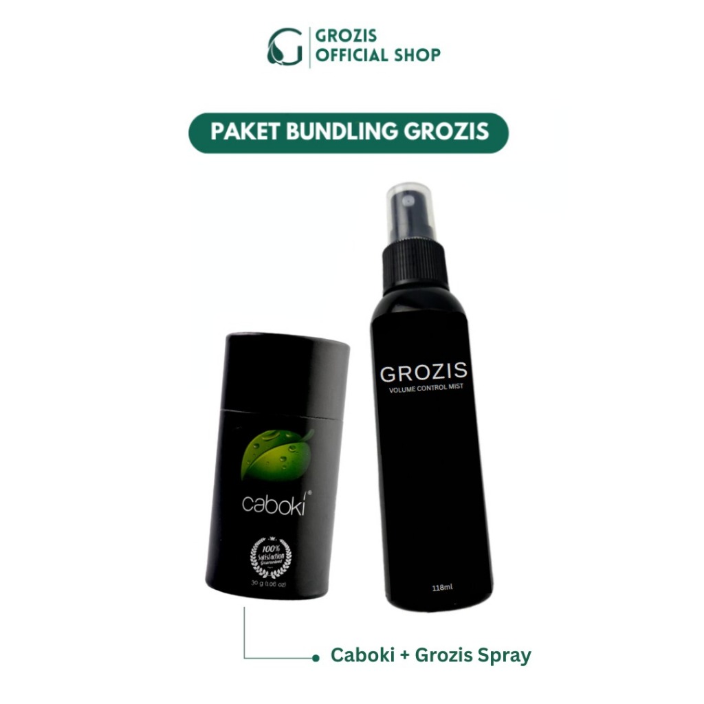 Jual GROZIS Penebal Rambut 30gr Original Free Spray 118ml | Shopee ...