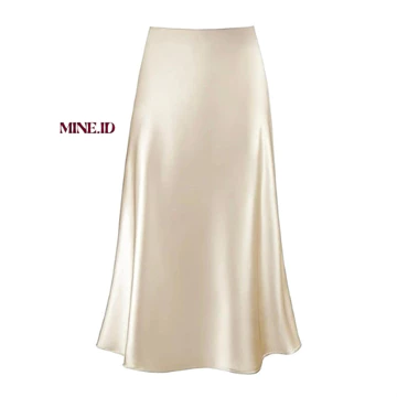 Rok Satin Silk Premium Maxi A Line Satin Skirt Rok Satin Duyung Size S XXXL 3XL Mine Skirt