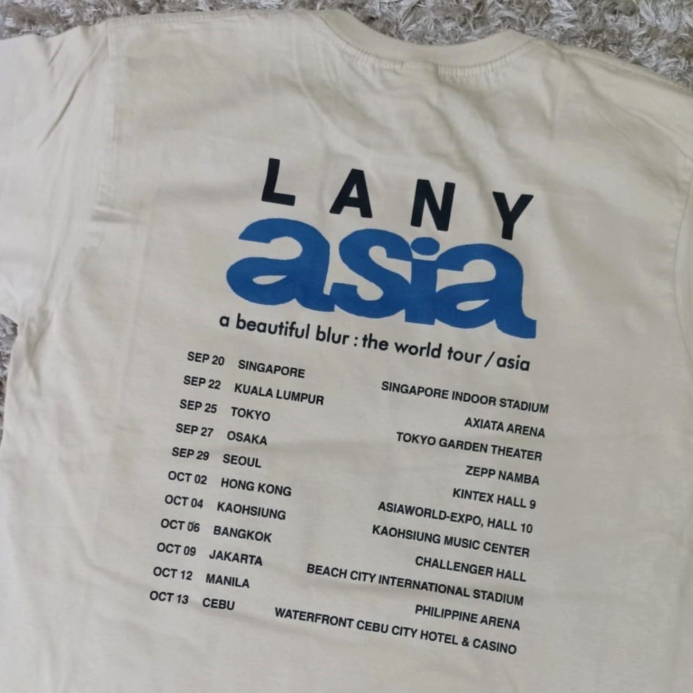 Jual LANY - A BEAUTIFUL BLUR ASIA TOUR T-SHIRT (FRONT & BACK
