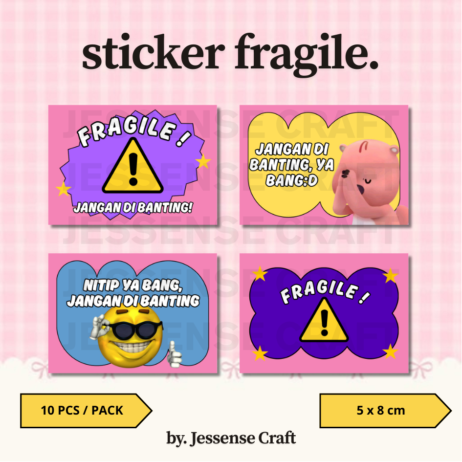 Jual Sticker Fragile Pink | Packing Seal | Shopee Indonesia