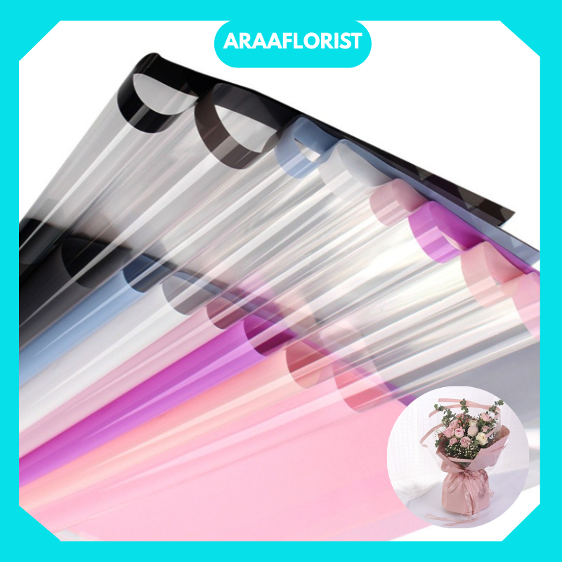 Jual KB115 Flower Wrapping Paper Color Frame Transparan List Waterproof ...