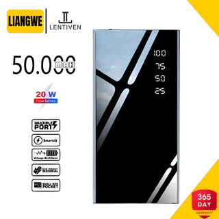 LIANGWE LENTIVEN Powerbank 50000mah Digital Display Fast Charging Super Slim