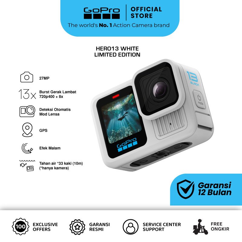 Jual GoPro Hero13 White - Action Cam 5.3K60 Video Resolution + GPS ...