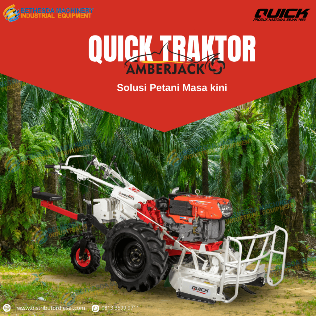 Jual Mesin Traktor QUICK AMBERJACK Lengkap Diesel Kubota 11 PK RD 110DI ...