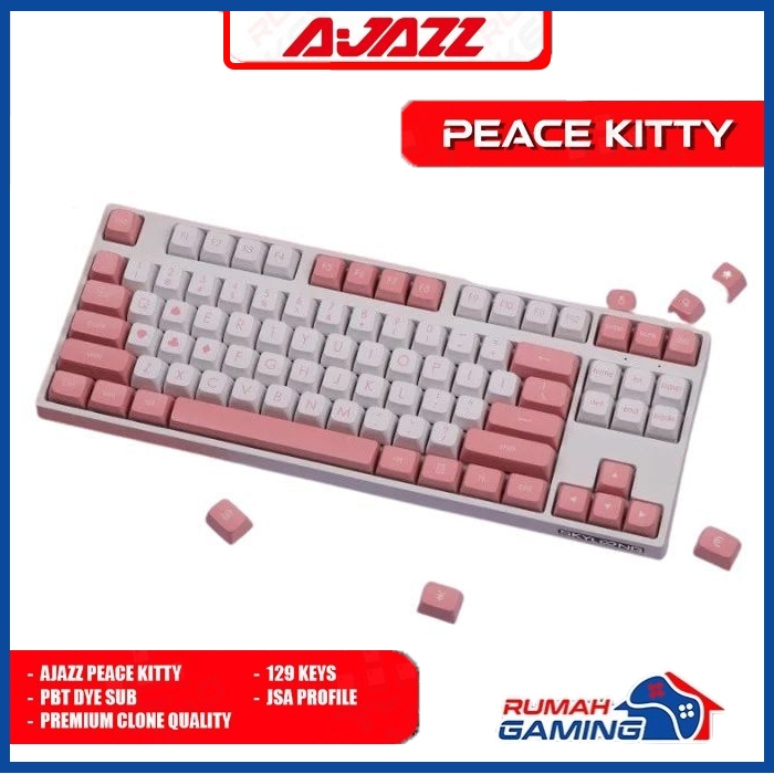 Jual AJAZZ - Peace Kitty - JSA - Pbt Double Shot - Dye Sub - Keycap ...