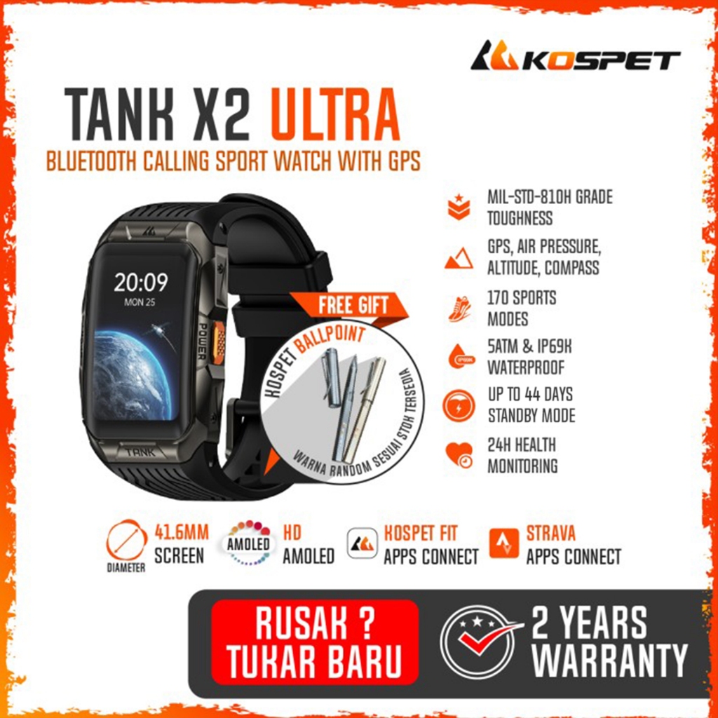 Jual Kospet Tank X2 Ultra Bluetooth Calling Rugged Smartband GPS