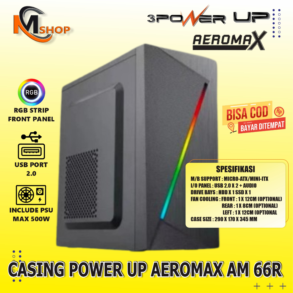 Jual Casing PC POWER UP Micro ATX AEROMAX with PSU 500W | Shopee Indonesia