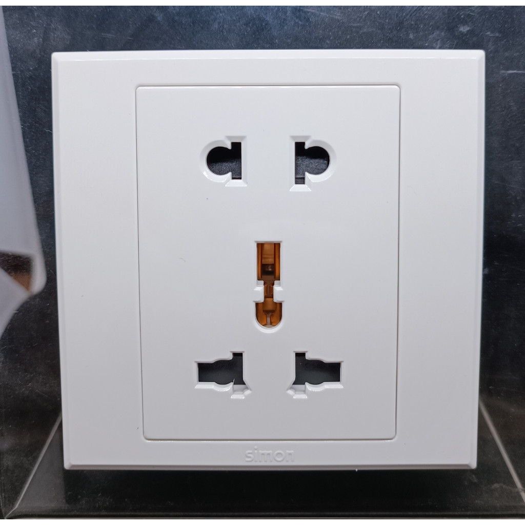 Jual SIMON E3 WHITE UNIVERSAL SOCKET AND 2 PIN SOCKET | Shopee Indonesia