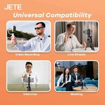 JETE Microphone Wireless MP2 Magnetic Mikrofon Type C With Adapter Lightning Mic Clip On Double