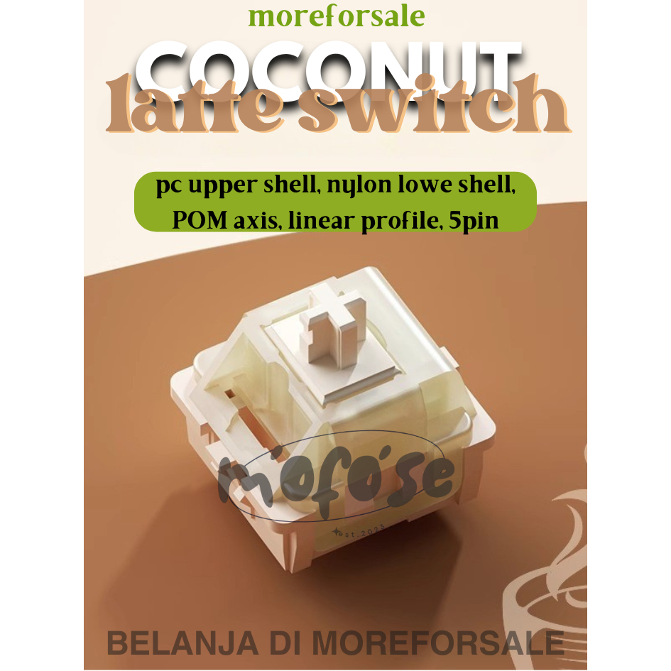 Jual MOREFORSALE Coconut Latte Silent Switch linear Mechanical Keyboard ...