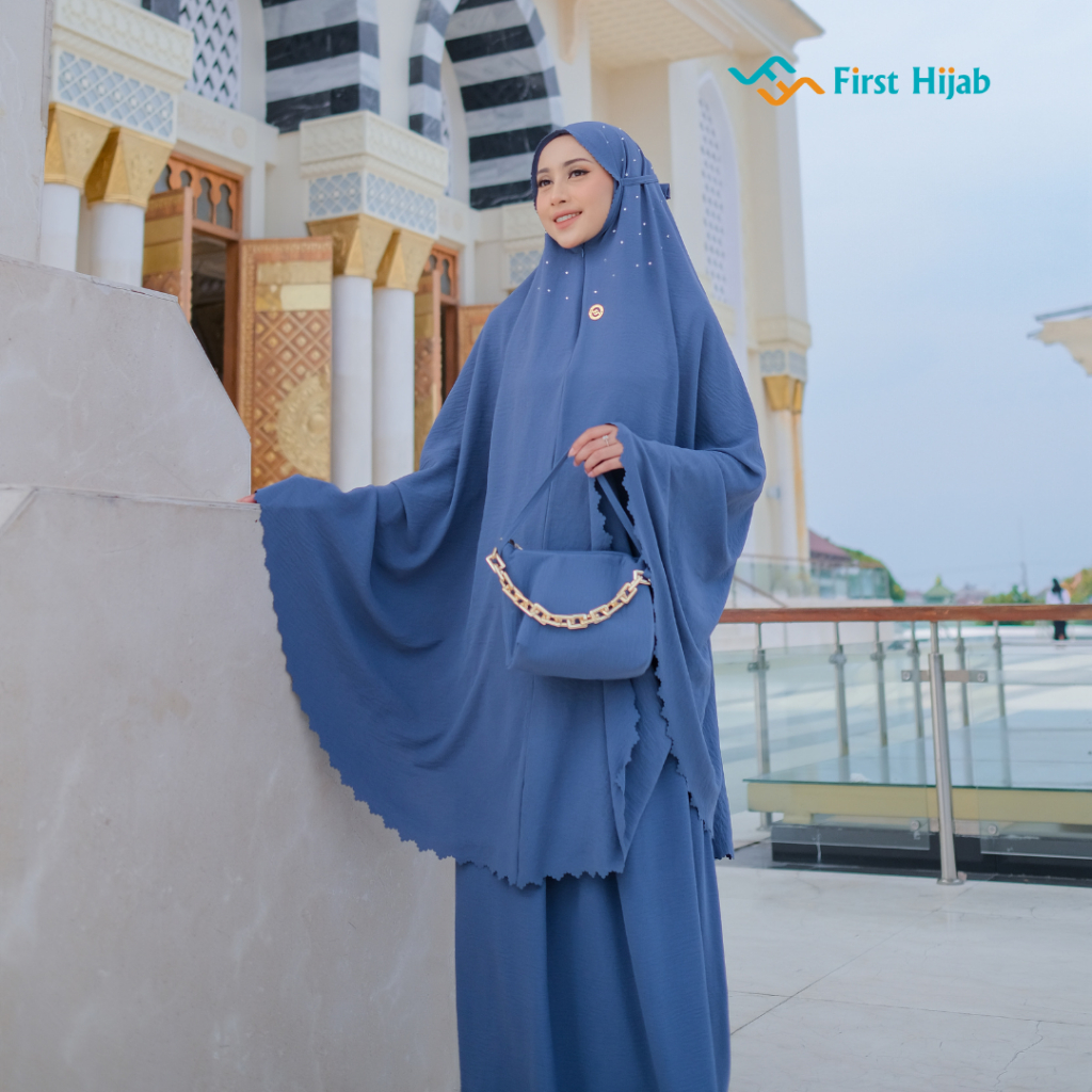 Jual FIRST HIJAB - Shafa Mukena Dewasa Bahan Air Flow Crinkle Motif ...