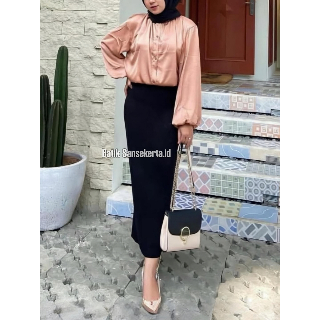 Jual Rok Kerja Wanita Span Panjang Polos Formal Kantoran - Batik ...