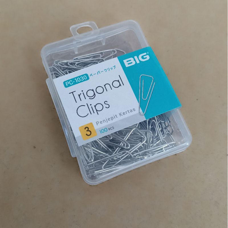 Jual Penjepit Kertas Trigonal Clips BIG 100pcs – Klip Kertas Anti Karat ...