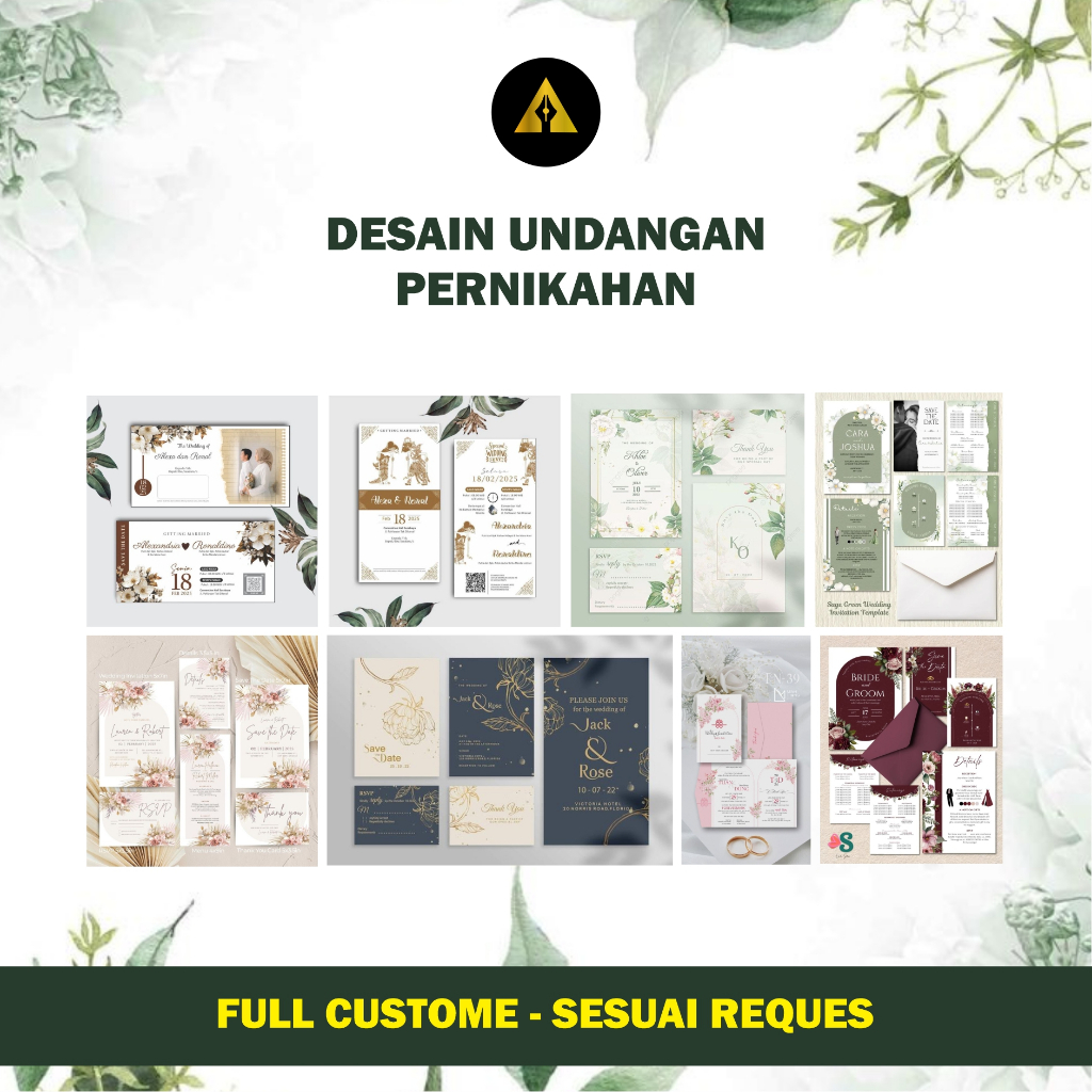JASA DESAIN UNDANGAN. UNDANGAN PERNIKAHAN, UNDANGAN KHITAN, UNDANGAN AQIQOH, UNDANGAN SYUKURAN, DLL