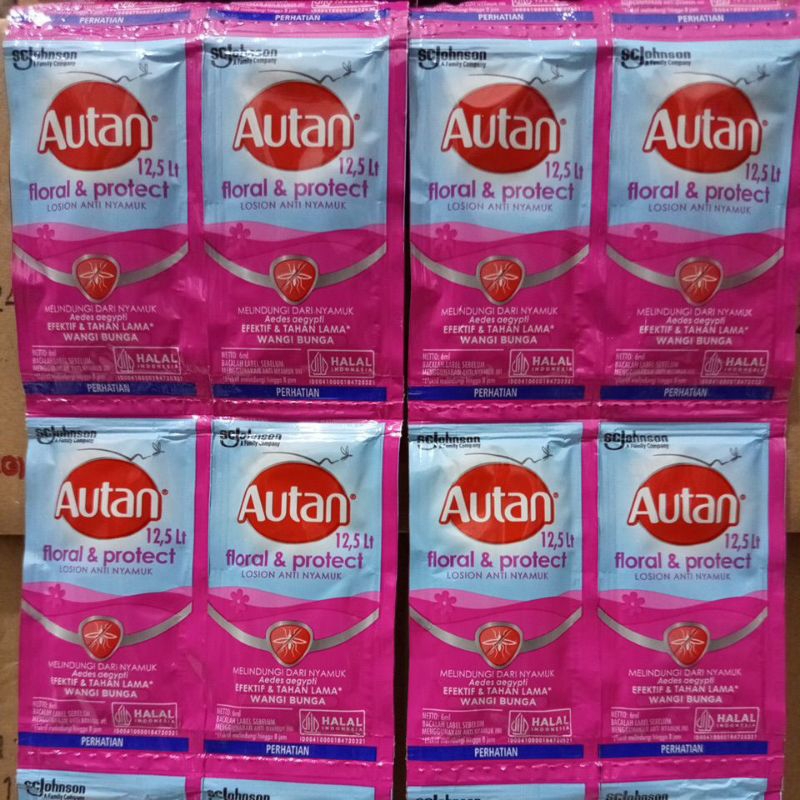 Jual (12 Sachet) Autan Sachet Floral & Protect Lotion Anti Nyamuk 6ml x ...