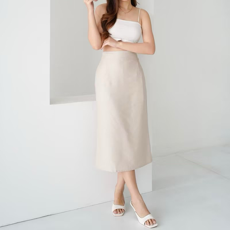 Jual Rose One Skirt Midi Korean Style Rok Kerja | Shopee Indonesia