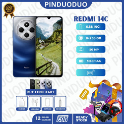Redmi 14C RAM 8 ROM 256GB Ukuran Layar 6.88 inchi Garansi Toko 12 Bulan