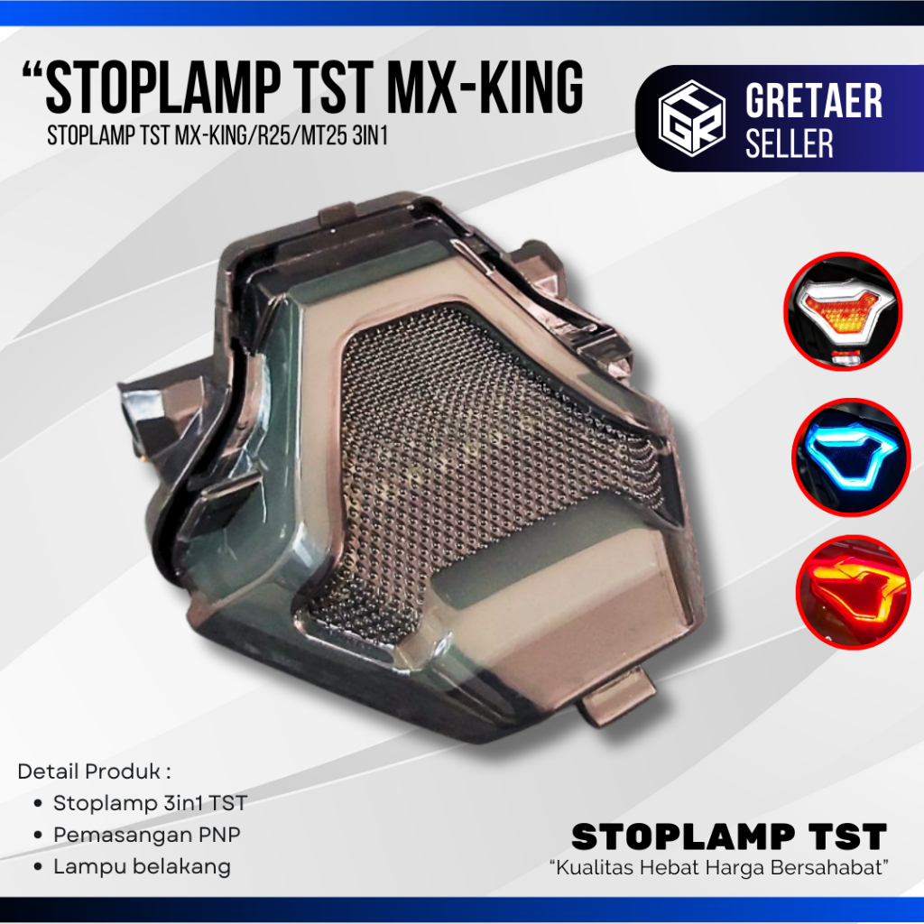 Jual STOPLAMP TST 3 IN 1 TST MX KING R25 BIRU BLUE STOPLAMP LAMPU REM ...