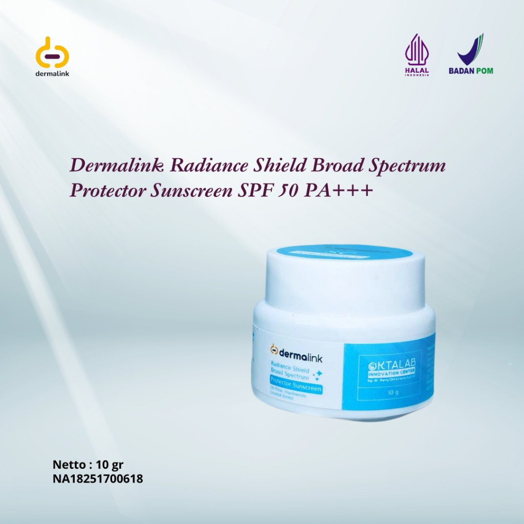 Jual Dermalink Radiance Shield Sunscreen SPF 50 PA++++ Anti UV UVB ...